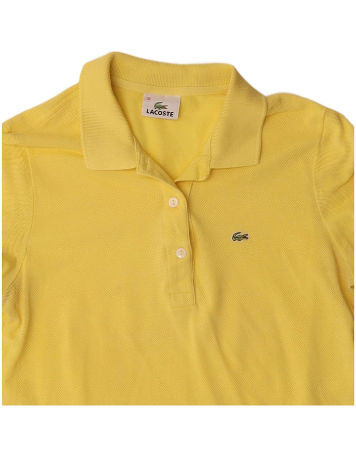 Camisa polo feminina Lacoste tamanho 38 algodão amarelo médio