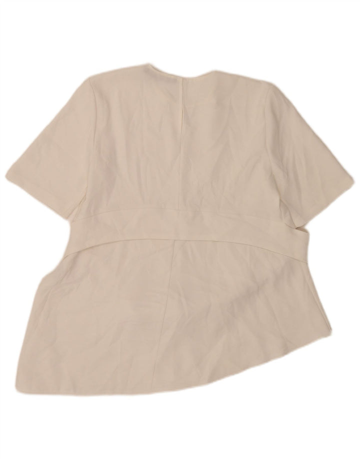 Blusa assimétrica feminina Zara Top UK 12 poliéster branco médio
