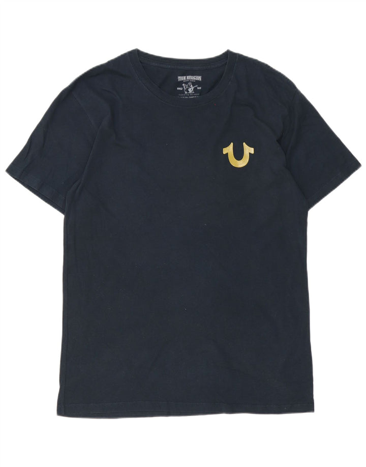 Camiseta gráfica masculina True Religion algodão azul marinho médio