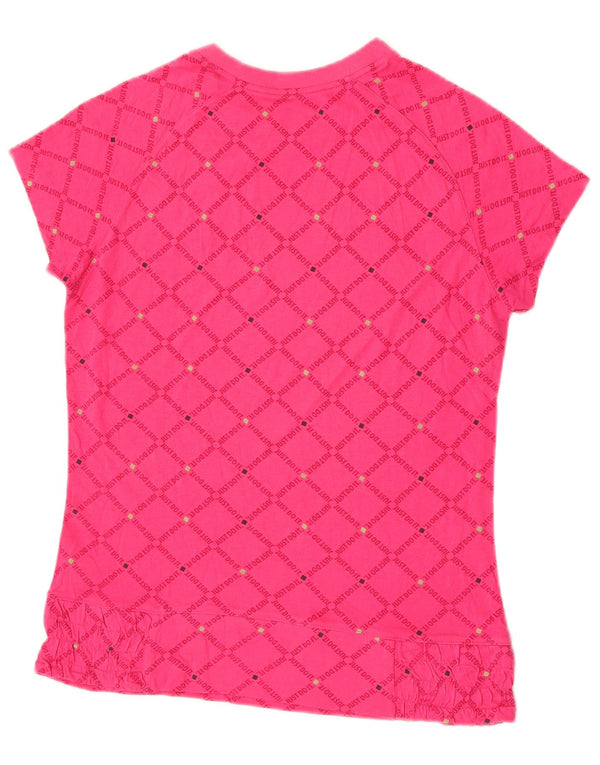 Camiseta Nike Girls Graphic Top 13-14 Anos XL Rosa Geométrico Algodão