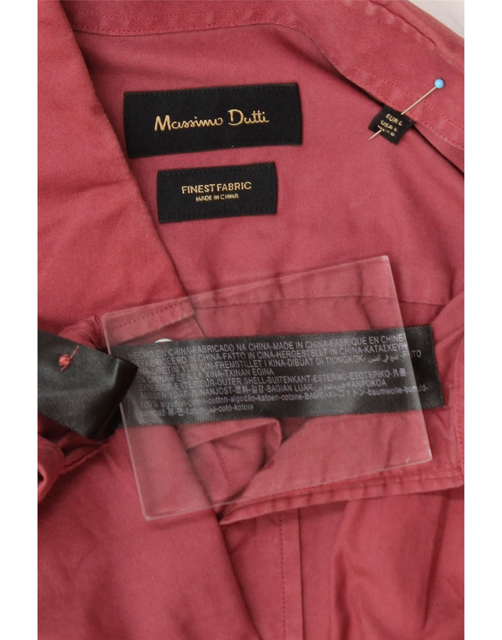 MASSIMO DUTTI Mens Shirt Large Red Cotton Vintage Massimo Dutti and Second-Hand Massimo Dutti from Messina Hembry 
