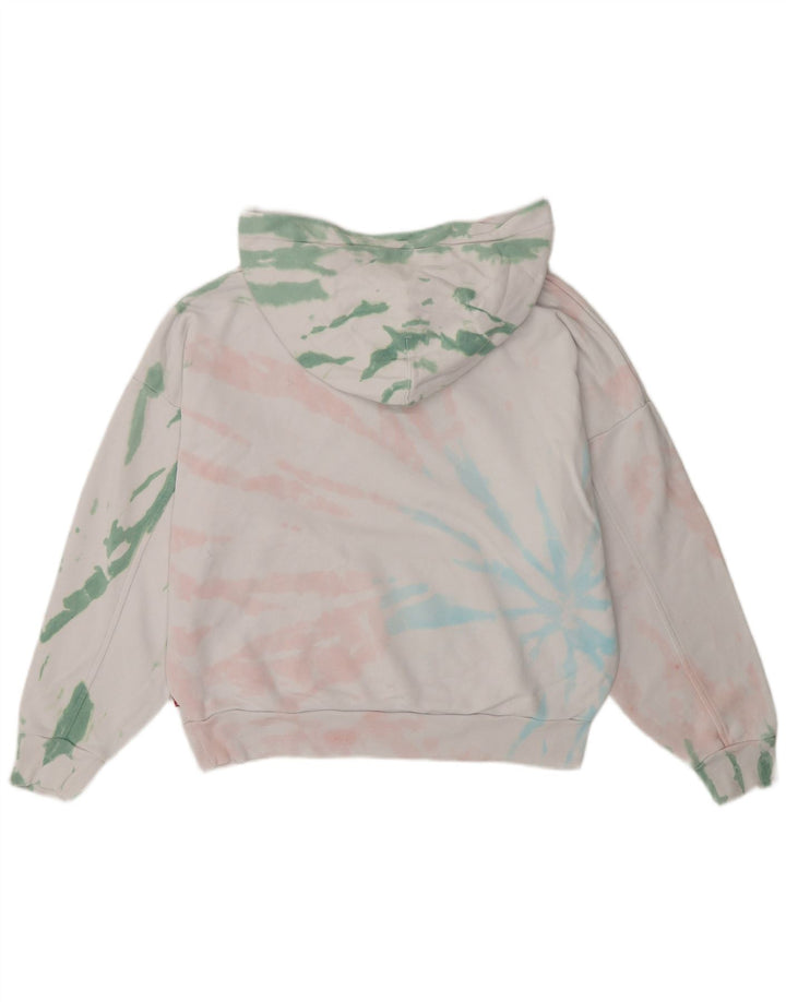Suéter com capuz oversized feminino LEVI'S UK 6 XS branco tie-dye