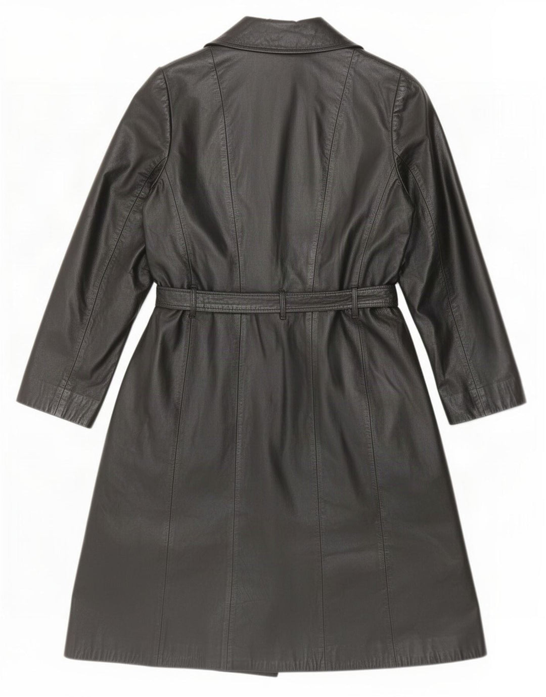 Casaco de couro feminino vintage IT 46 grande preto