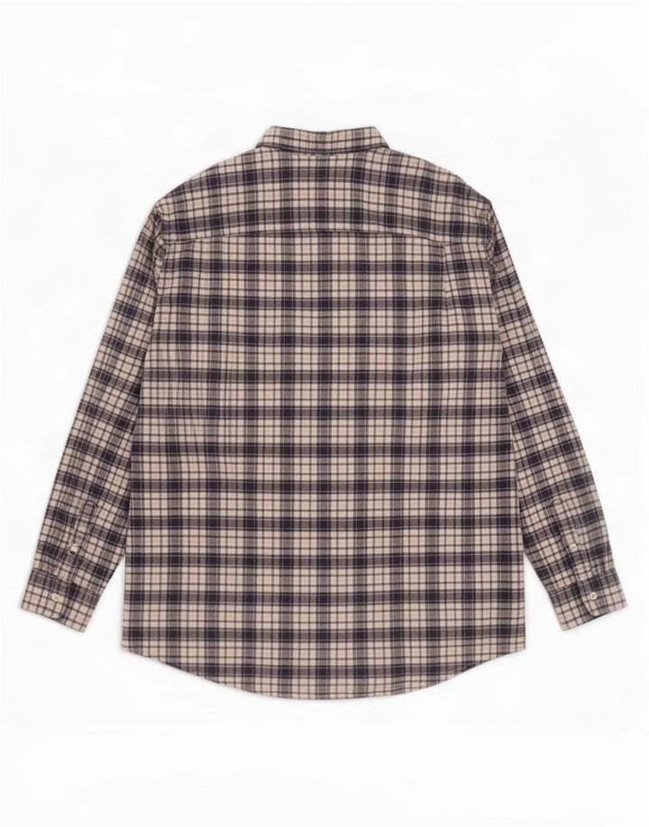 Camisa oversized feminina Eddie Bauer Reino Unido 18 XL algodão xadrez multicolorido