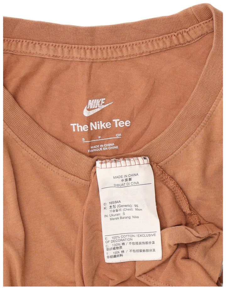Nike Mens Camiseta Top Pequeno Algodão Marrom