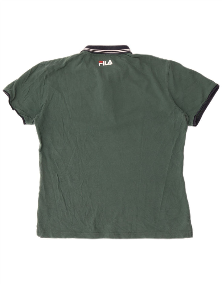 Camisa polo masculina Fila grande algodão colorblock verde