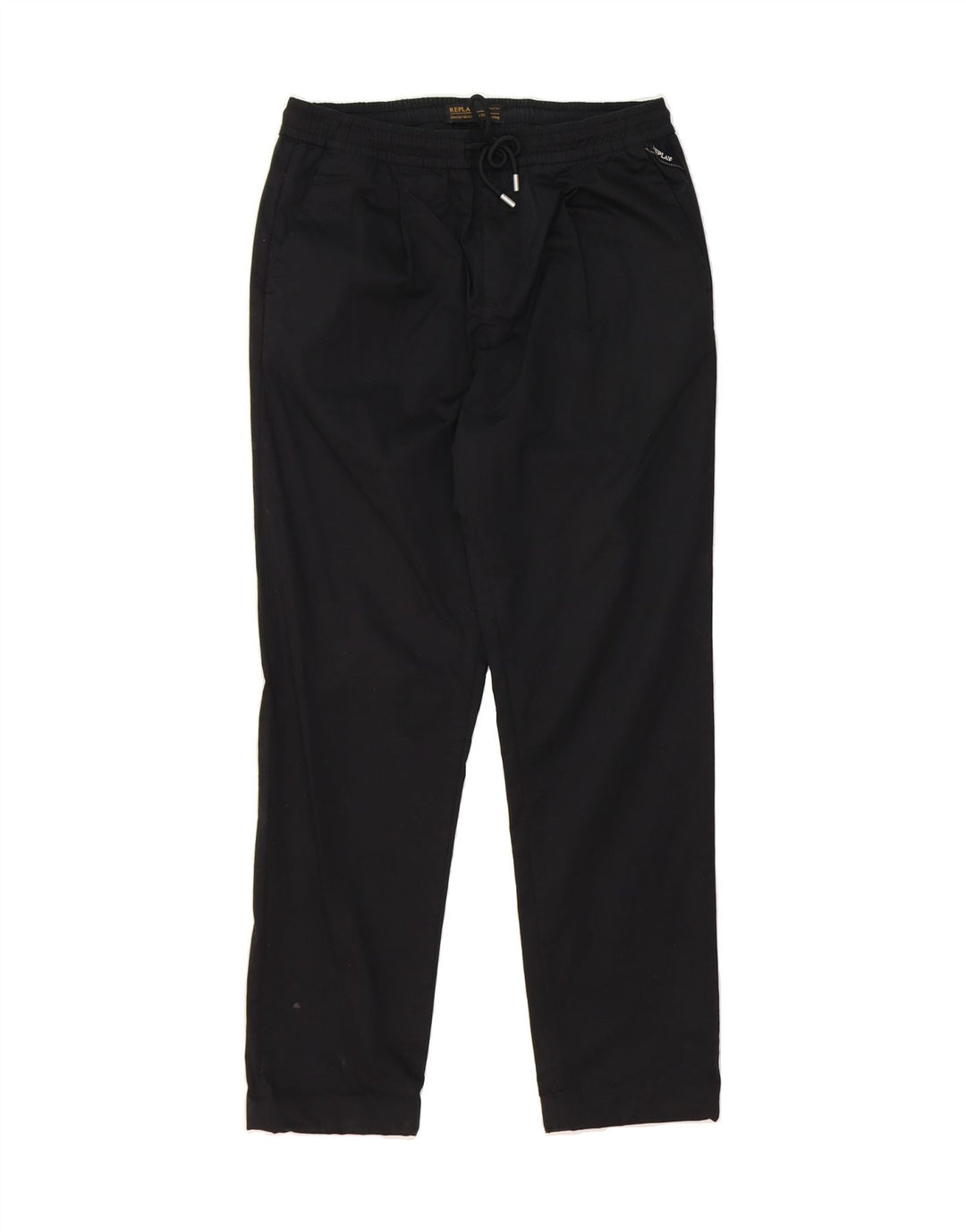REPLAY Mens Straight Casual Trousers W30 L29 Black Cotton Vintage Replay and Second-Hand Replay from Messina Hembry 
