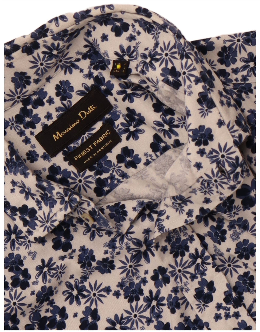 Camisa masculina Massimo Dutti grande azul marinho floral