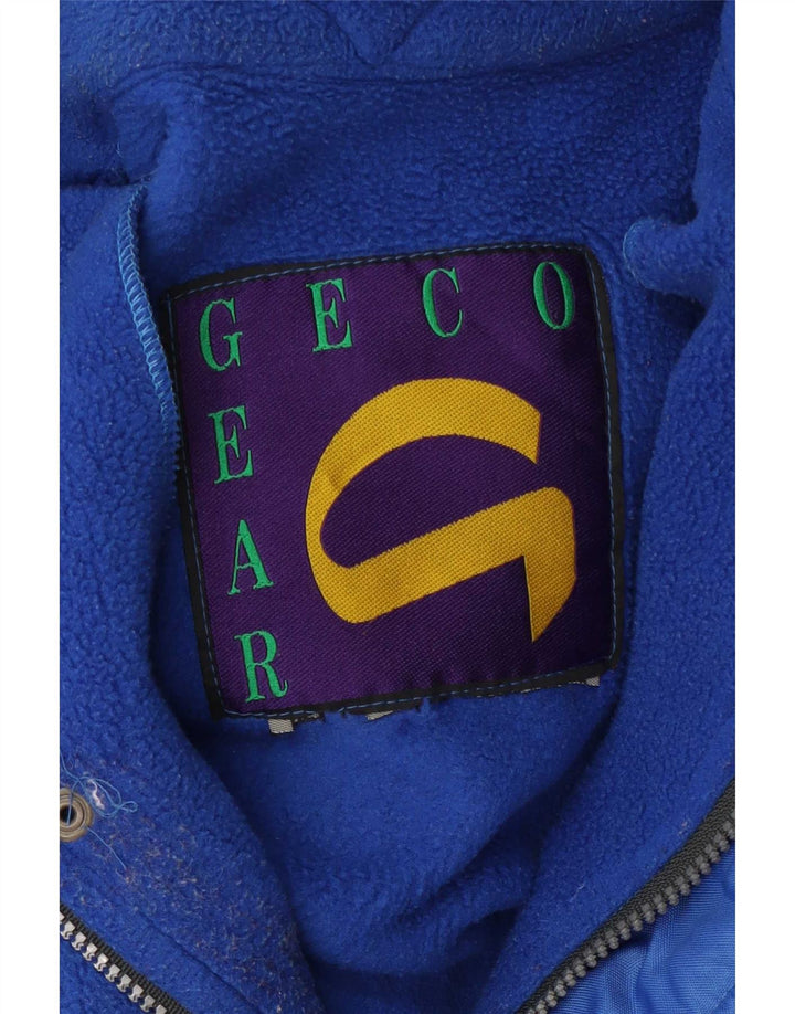 Jumper de lã Anorak gráfico masculino vintage XL azul