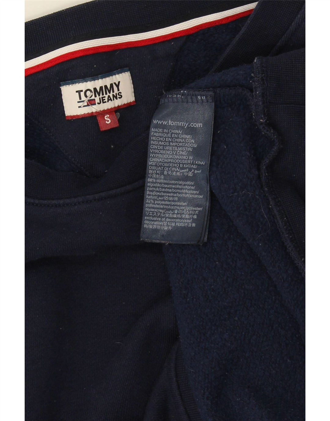 Tommy Hilfiger moletom feminino oversized jumper Reino Unido 10 pequeno azul marinho