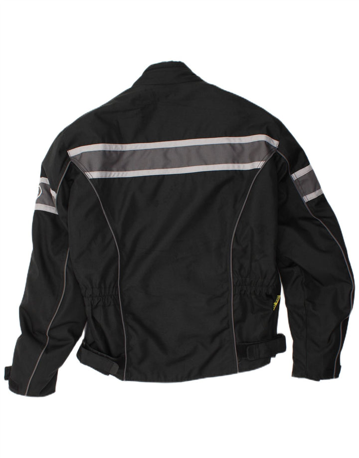Jaqueta vintage masculina Racer UK 42 XL listrada preta