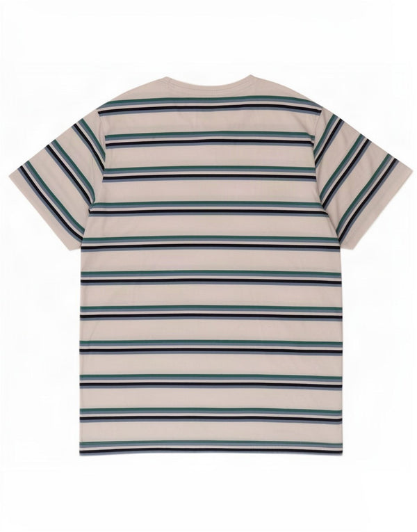 Camiseta masculina Crew Clothing Top XL algodão listrado multicolorido