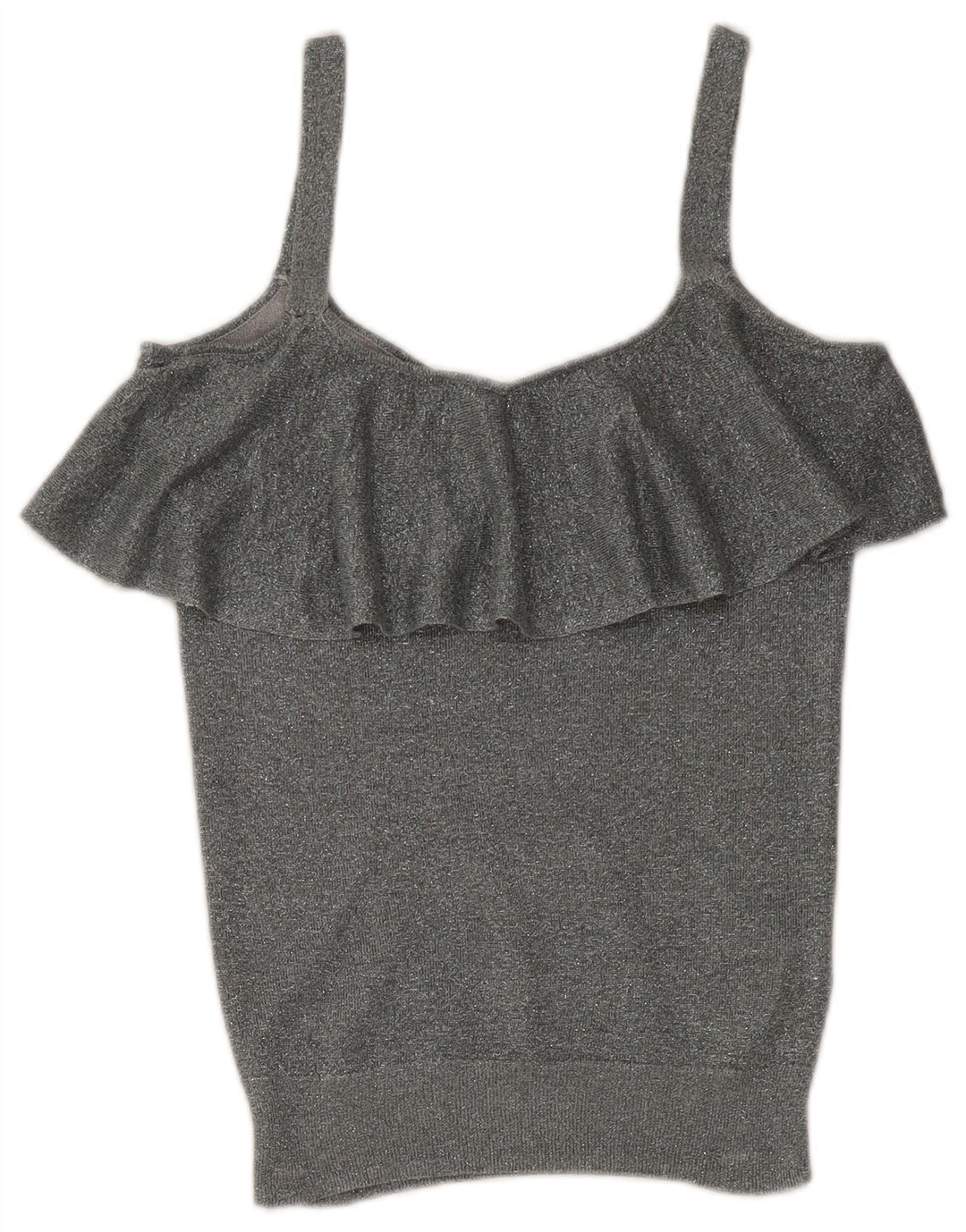 Top feminino Oasis Crop Cami UK 6 XS Silver Flecked Viscose