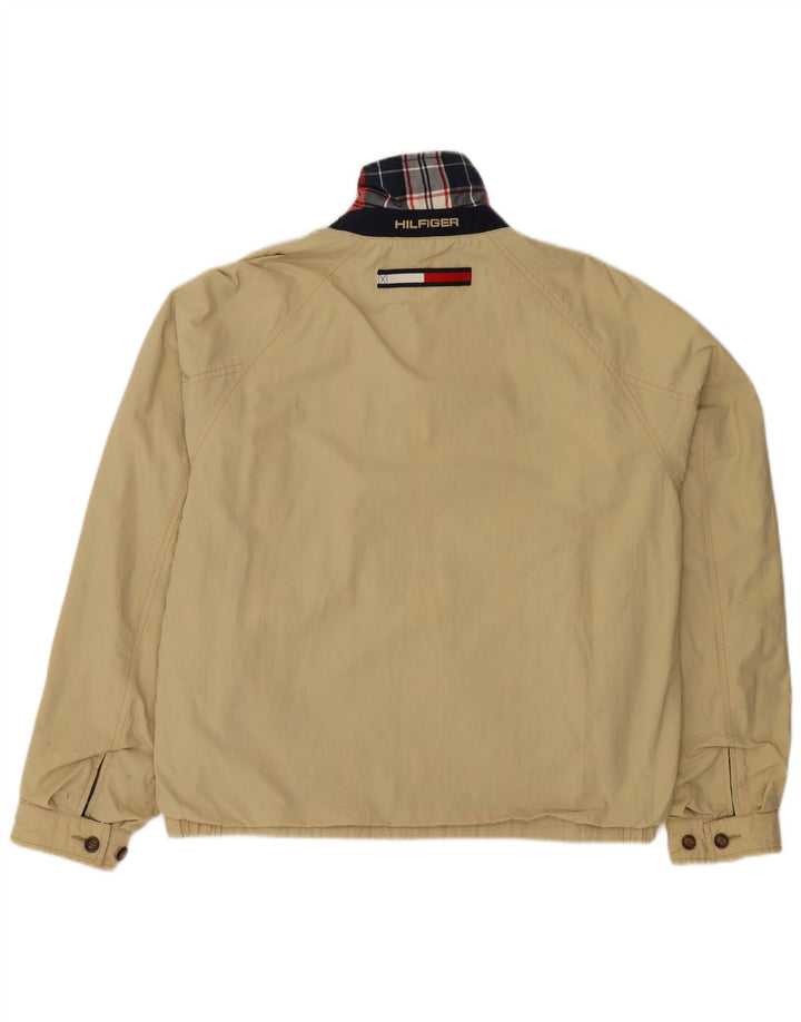 Jaqueta reversível masculina TOMMY HILFIGER Reino Unido 38 Nylon xadrez médio azul marinho