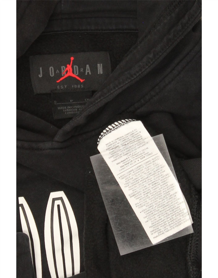 Jordan masculino gráfico moletom com capuz pequeno algodão preto