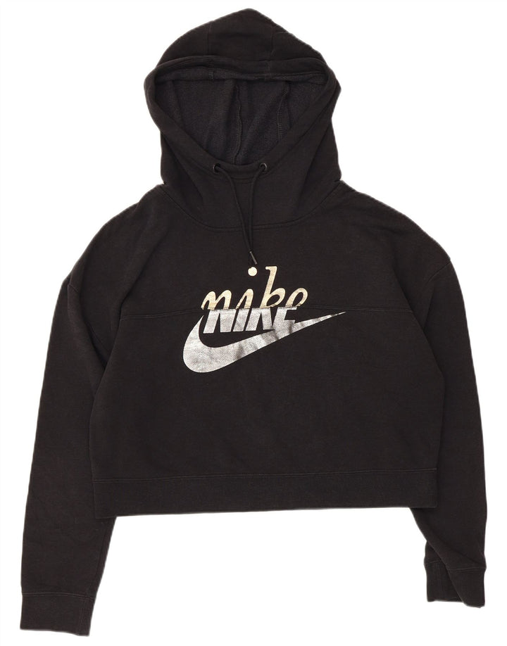 Jumper com capuz gráfico feminino Nike pequeno preto