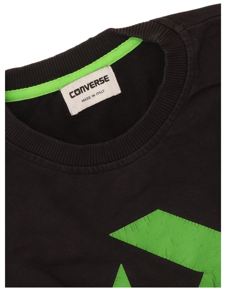 Converse masculino gráfico moletom jumper grande preto