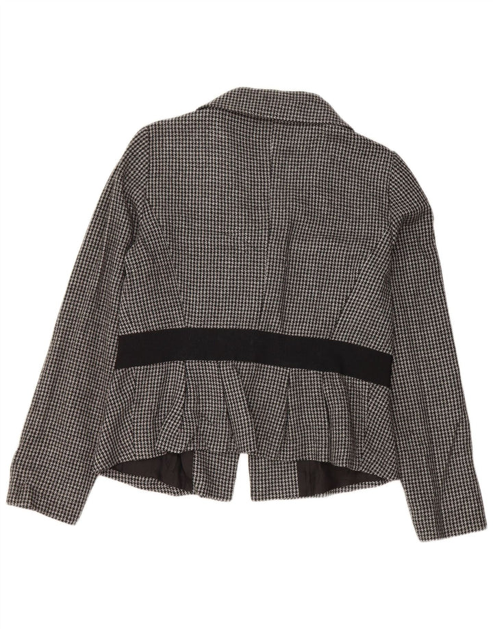 Jaqueta blazer feminina com 2 botões e corte Max & Co. UK 14 cinza médio Houndstooth