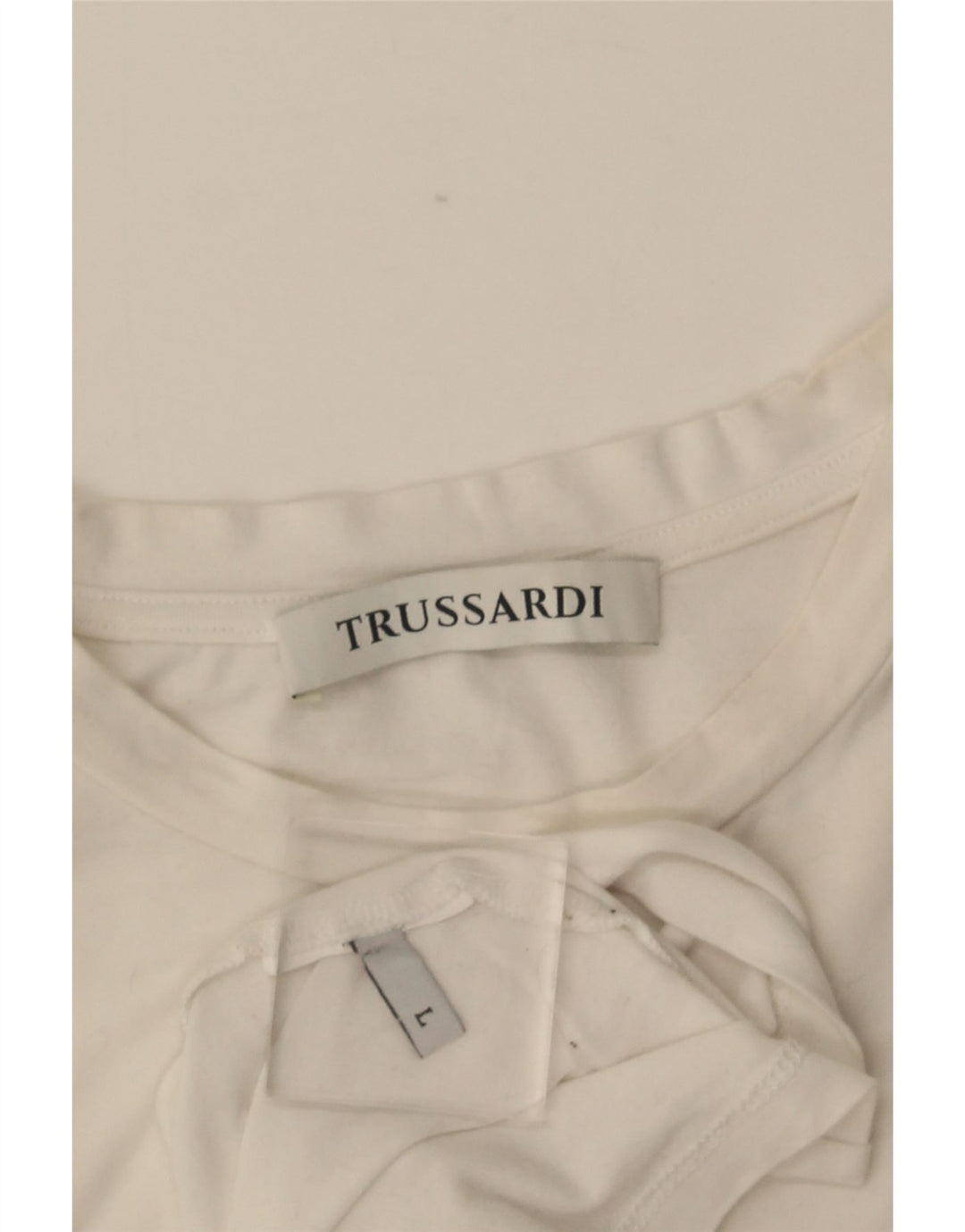 Camiseta feminina Trussardi UK 14 grande branca