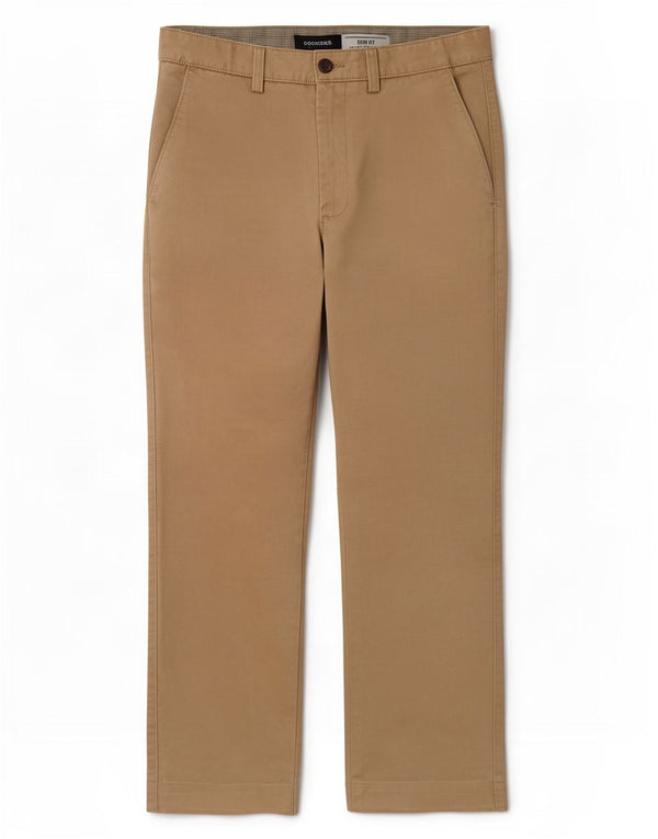 Calças Dockers masculinas retas Chino W33 L32 algodão bege
