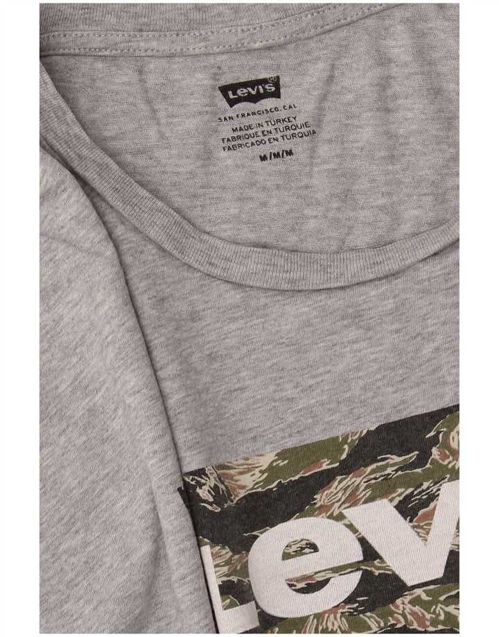 Camiseta gráfica masculina LEVI'S Top algodão cinza médio