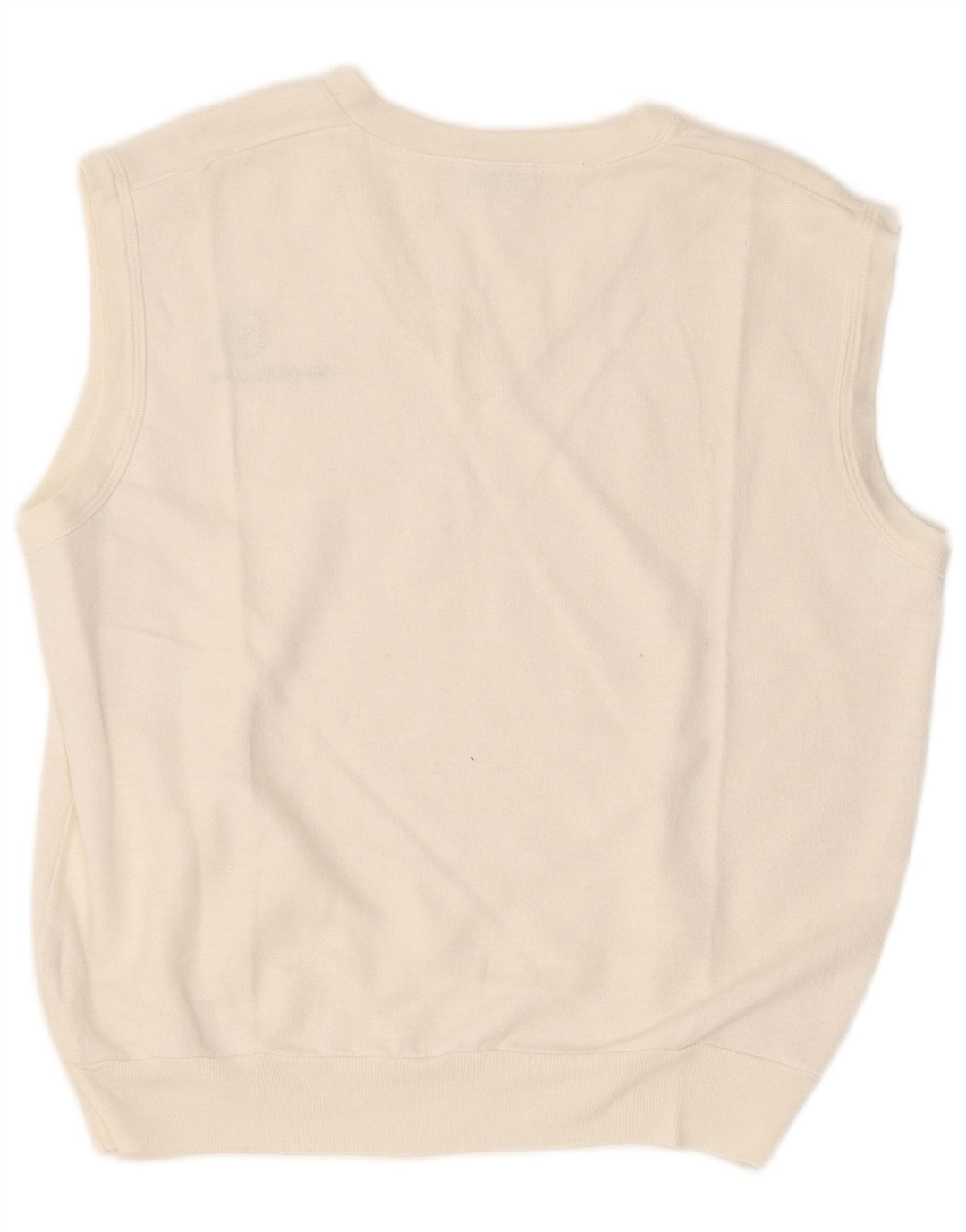 Sergio Tacchini moletom masculino sem mangas jumper médio branco acrílico
