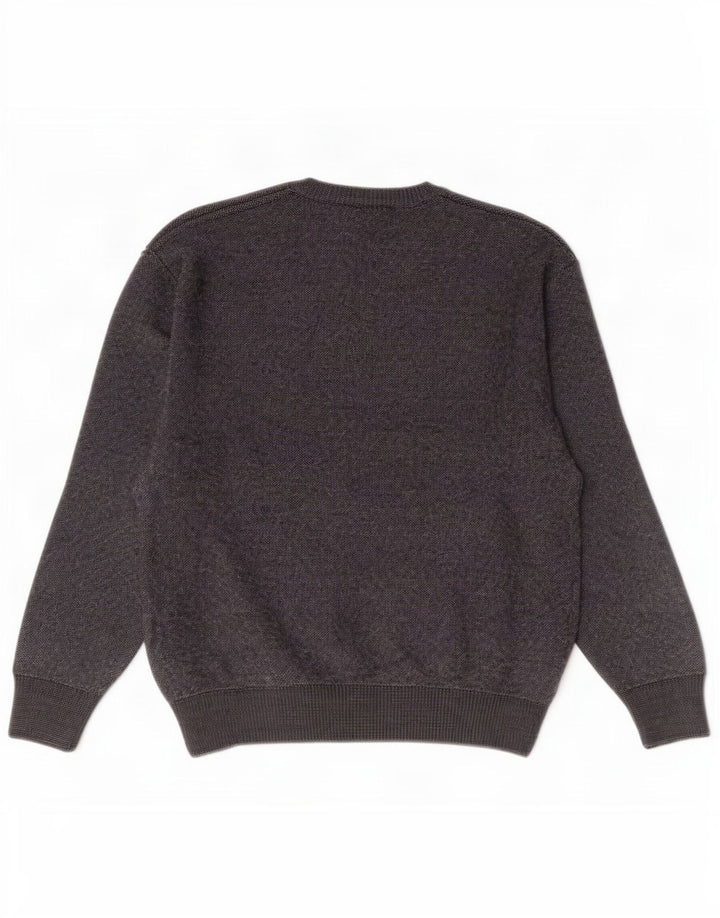 Suéter masculino Marks & Spencer com decote em V cinza médio acrílico