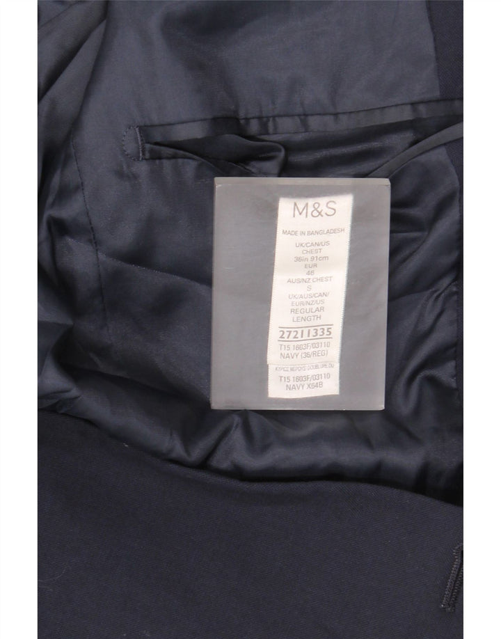 Jaqueta Blazer Masculina Marks & Spencer Regular Fit Reino Unido 36 Pequena Azul Marinho
