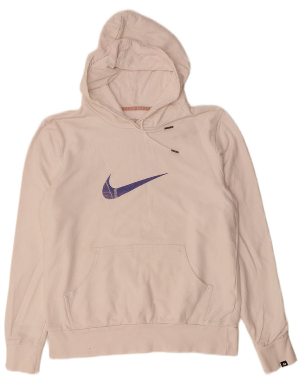 Jumper com capuz gráfico feminino Nike UK 20/22 XL algodão branco