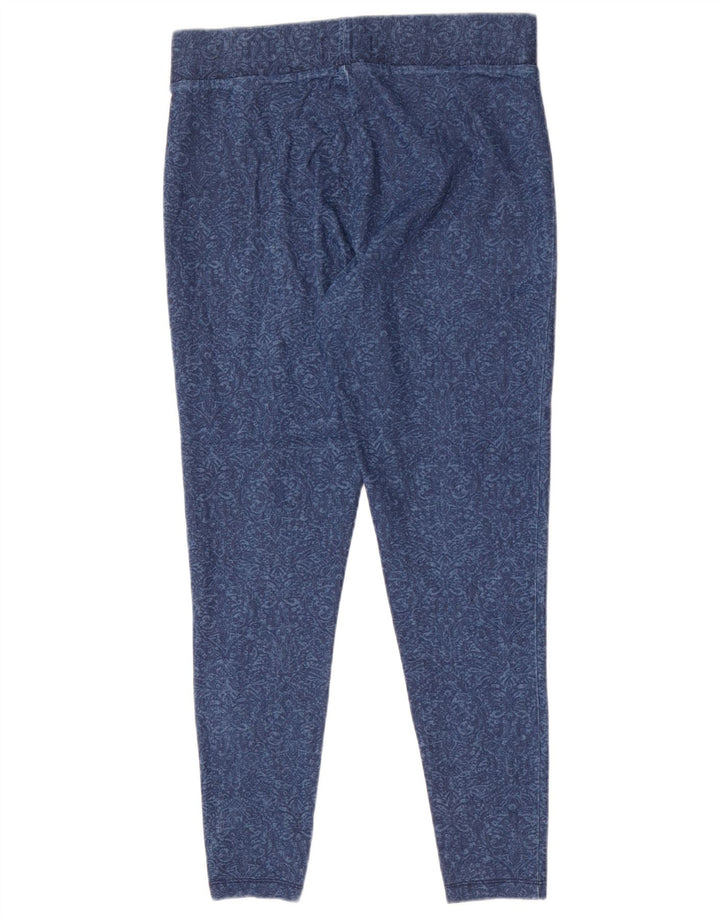 Leggings femininos Marks & Spencer Reino Unido 14 algodão paisley azul médio