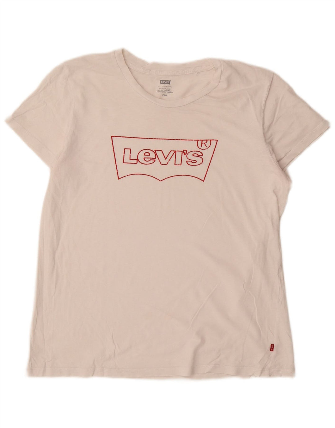 Camiseta feminina gráfica Levi's UK 16 grande branca