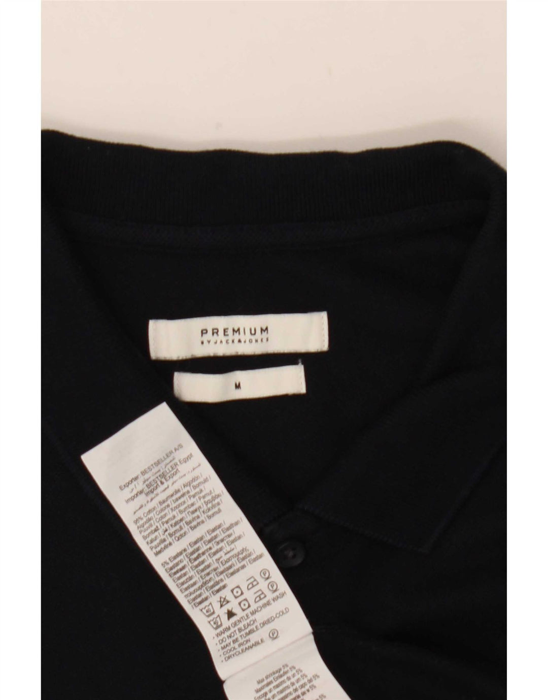 Camisa polo masculina Jack & Jones médio algodão azul marinho