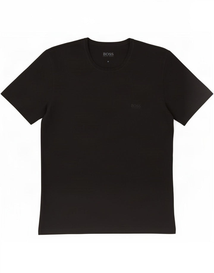 Camiseta masculina Hugo Boss Top médio algodão preto