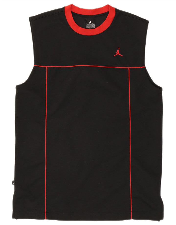 Jordan Mens Vest Top UK 39/41 Médio Preto Listrado Poliéster