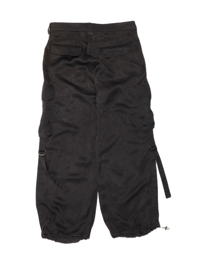ZARA Womens Joggers Cargo Trousers Large W34 L32 Black Viscose
