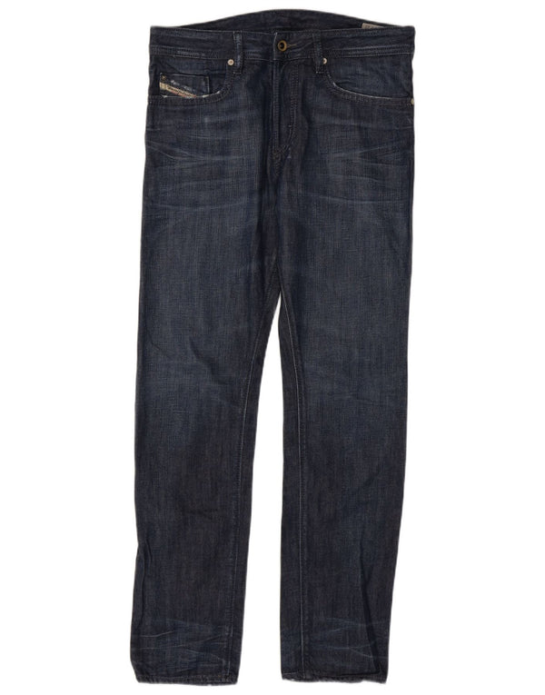 Diesel Mens Buster Regular Slim Tapered Jeans W30 L32 Azul Marinho Algodão