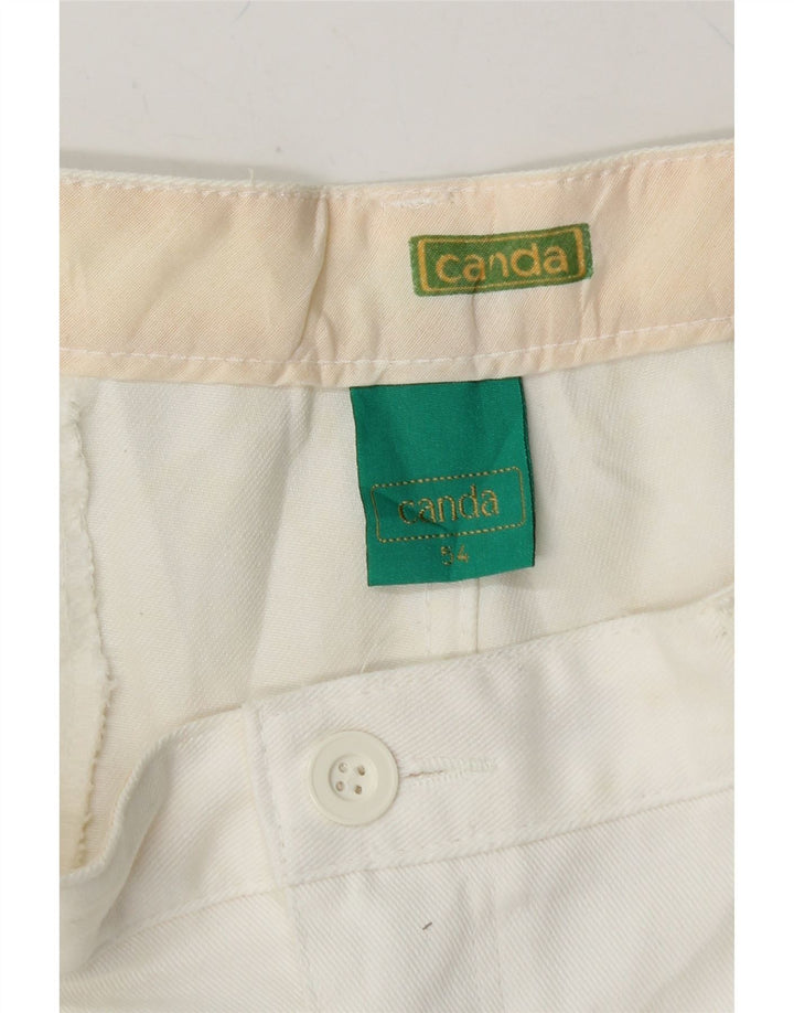 CANDA Masculino Chino Shorts IT 54 2XL W36 Algodão Branco