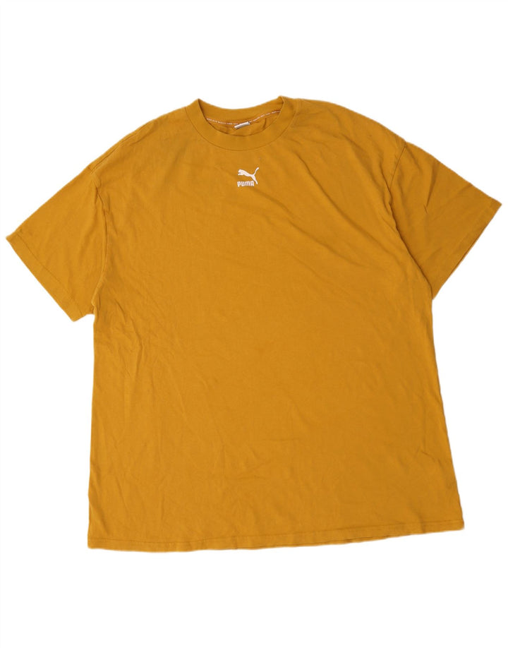 Camiseta masculina Puma Loose Fit Top Médio Algodão Amarelo