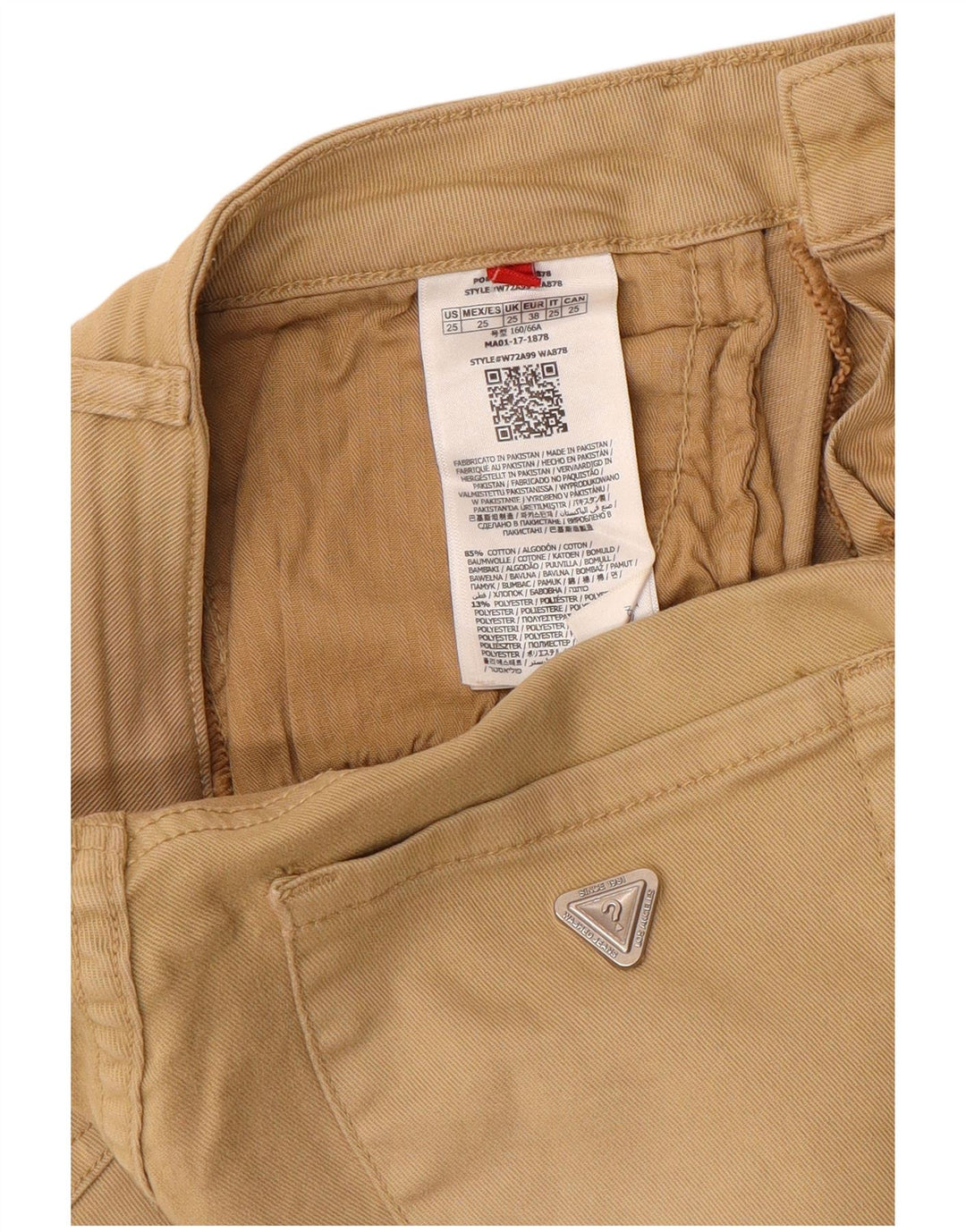 Jeans skinny feminino GUESS W25 L30 algodão bege