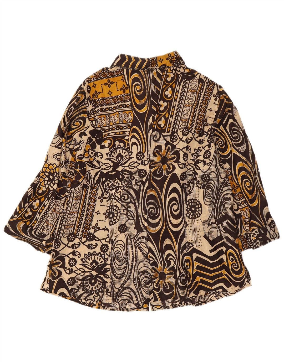 Blusa feminina DOMINEW manga 3/4 IT 50 XL marrom floral algodão