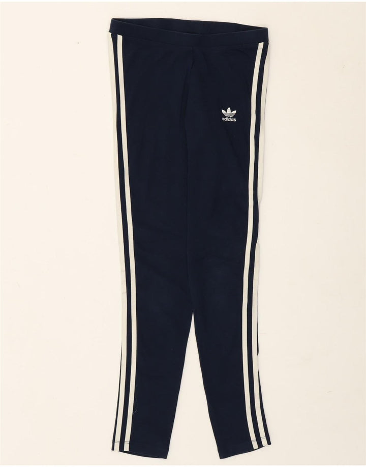 Leggings Adidas Femininas UK 8 Pequenas Azul Marinho Algodão