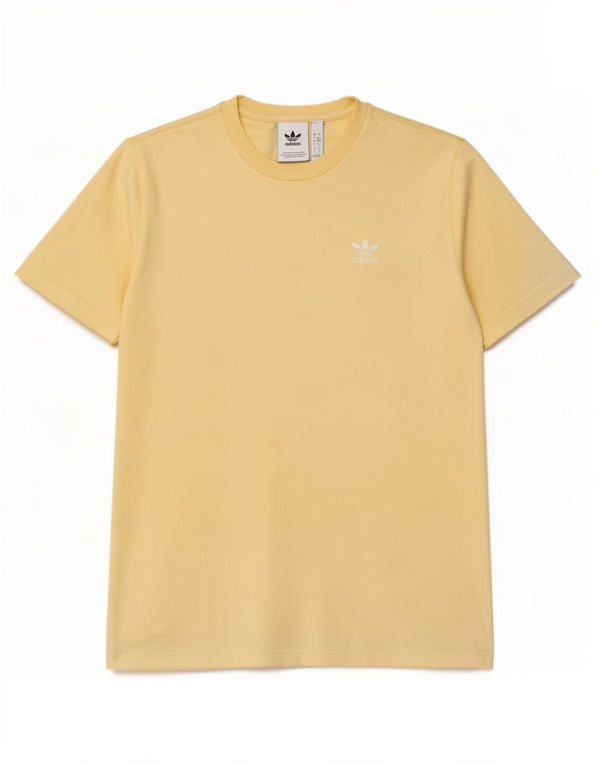 Adidas Mens T-Shirt Top Pequeno Algodão Amarelo