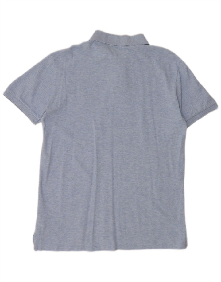 POLO RALPH LAUREN Camisa polo masculina slim fit grande algodão manchado azul