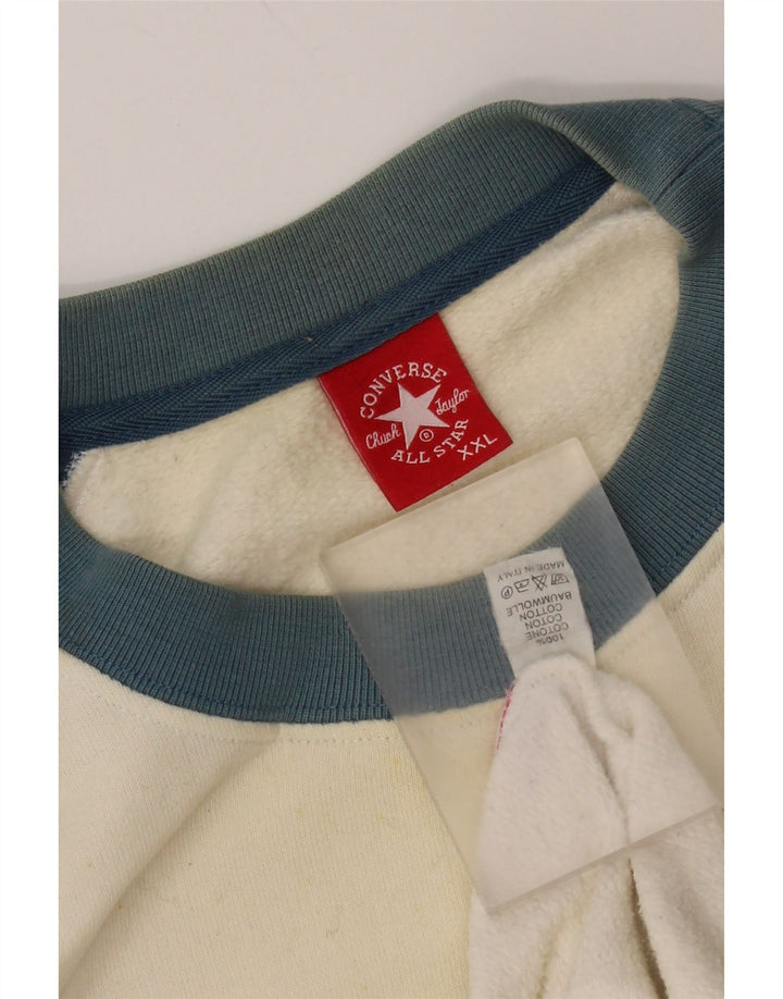 Converse Mens Chuck Taylor Graphic Moletom Jumper 2XL Branco Colorblock