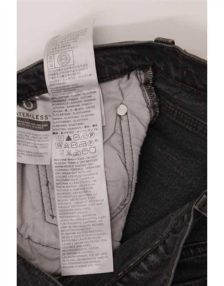 Jeans feminino Levi's 501 Straight W27 L28 algodão cinza