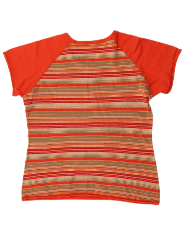 Camiseta feminina Arena UK 14 grande listrada laranja