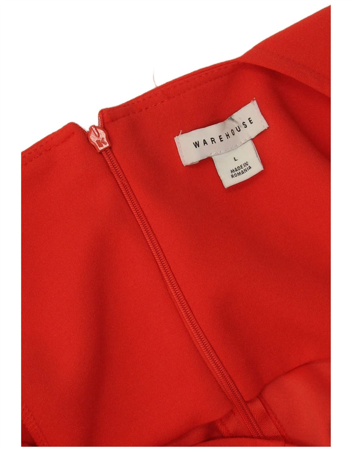 Macacão feminino sem mangas Warehouse UK 16 grande poliéster vermelho