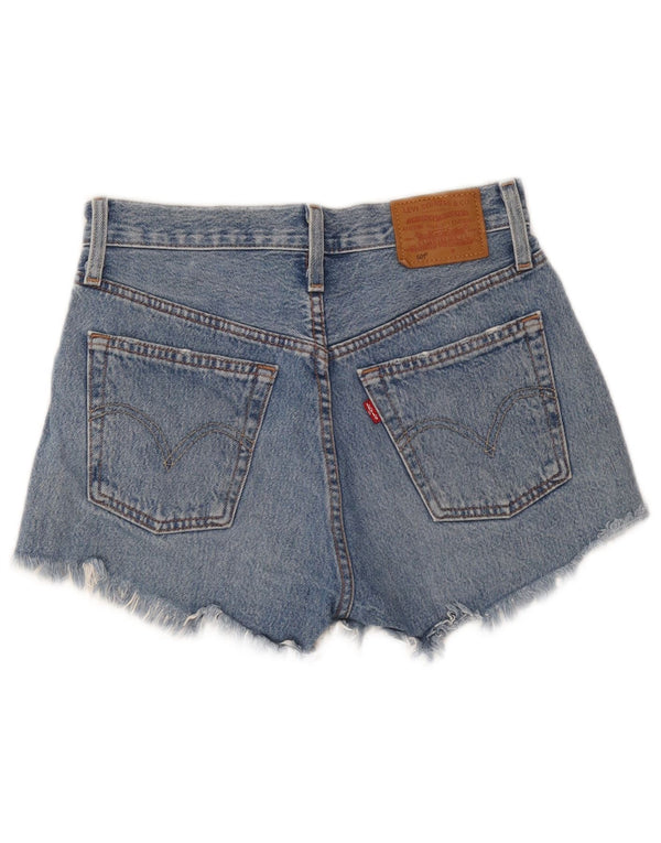 Shorts jeans feminino Levi's 501 desgastado W23 2XS algodão azul