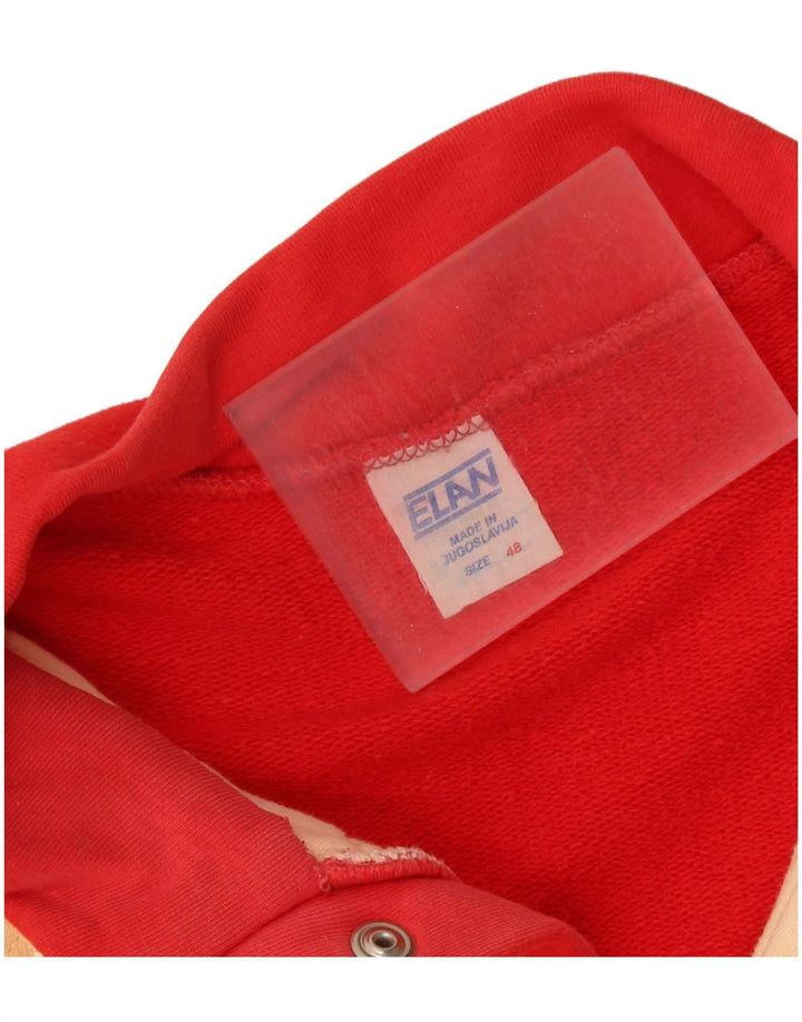 Fato de treino completo masculino vintage EU 48 algodão colorblock vermelho médio
