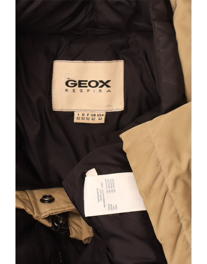 Jaqueta acolchoada masculina Geox UK 42 XL poliéster bege